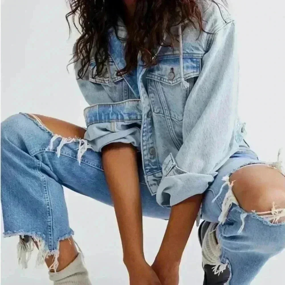 ❤️ FREE PEOPLE MAGGIE STRAIGHT LEG BUTTON FLY JEANS, 8 (29) - Picture 3 of 8